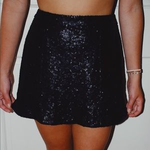 Black Sparkly Mini Skirt